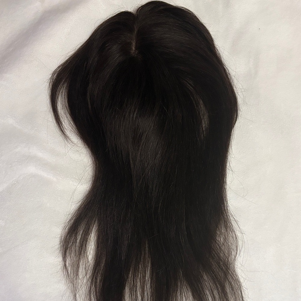 Hair Topper with bangs  - Dark Brown